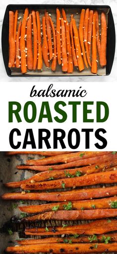 roasted carrots with garlic and parsley on top