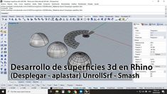 a computer screen with the text desarrollo de superficies 3d en rhino