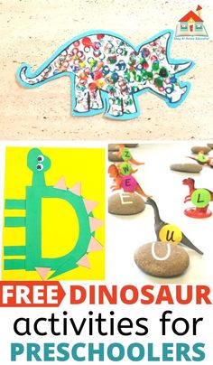 free dinosaur activities for preschoolers to do with the letter d and an elephant on top