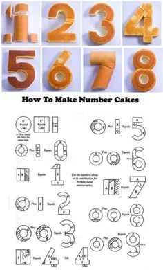 how to make number cakes with instructions for numbers and letters in the cake book,