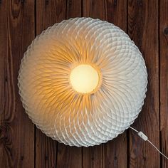 a light that is on top of a wooden table