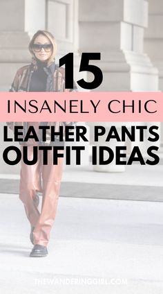 Looking for the absolute best leather pants outfits? In this post, I show you 15+ insanely chic leather pants outfit ideas that are great as going out outfits, classy winter outfits, casual winter outfits, edgy everyday outfits, or casual fall outfits! If you love leather pants style, leather trousers outfits, classy leather pants outfits, leather jeans outfits, click through to get all the inspo! Leather Jeans Outfit, Leather Trousers Outfit, Leather Pants Style, Leather Pants Outfit