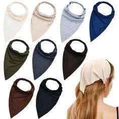 PRICES MAY VARY. Material of Hair Bandanas for Women: Made from a premium blend of 70% cotton and 30% polyester, our head coverings for women feature a soft and skin-friendly fabric that ensures comfort throughout the day. The elastic band provides a comfortable and secure fit, accommodating various head sizes. Size of Head Scarf for Women: With dimensions of approximately 15.74*10.62 inches, these triangle head scarves are designed to provide wide coverage and versatility in styling. The genero Hair Bandanas, Triangle Head Scarf, Bandana Headbands, Christian Veils, Triangle Head, Hair Bandana, Wrapping Techniques, Hair Scarves, Triangle Hair