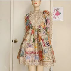 Very Elegant And Authentic Zimmermann Patchwork Dress, Upcyled Dresses, Linen Mini Dress, Patchwork Dress, Mini Wrap Dress, Fall 2022, Mini Dress With Sleeves, Colorful Fashion, Short Dress