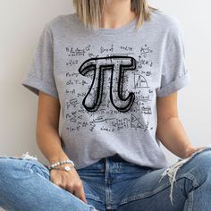 "This Pi Day shirt is perfect for yourself or any person who loves math in your life. Great gift for Birthday, Back To School, Christmas, or any occasion to celebrate! This pi symbol math tshirt is a meaningful appreciation gift for special math teacher in your life! All of our shirts are made with the highest quality materials and are super soft and cozy! Below are some additional details on ordering. HOW TO ORDER 1-Please review all the information provided before placing an order 2- Select th I Love Math Shirt, Pi Day Shirts For Teachers, Math Shirt Design, Math T Shirt Design, Pi Shirts Math Pi Day, Math Teacher Shirts Designs, Math T-shirts, Math Tshirt Design, Math Shirts Teacher