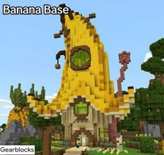 an image of a house made out of legos in the style of banana base