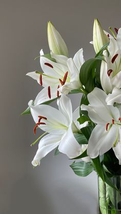 a vase filled with white flowers on top of a table