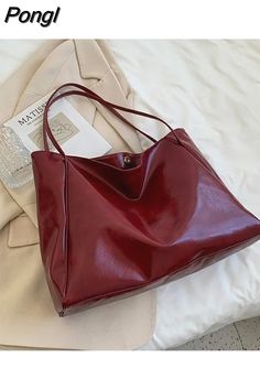 Shipping: Worldwide Express Shipping AvailableDelivery time: 7-15Days Fast ShippingReturns: Fast refund, 100% Money Back Guarantee. Red Handbag, Mode Inspo, Womens Tote, Shoulder Tote, Casual Bags, Fashion Handbags, Leather Tote, Leather Shoulder Bag