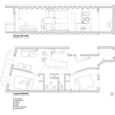 the floor plan for an apartment with two separate rooms