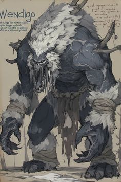 an image of a monster with horns and claws