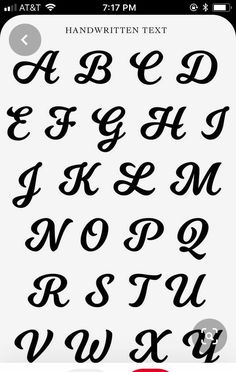 the alphabet is drawn in black ink on a white background, and it appears to be made