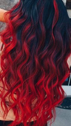 Exotic Hair Color, Unnatural Hair Color, Red Balayage Hair, Red Hair Looks, Red Ombre Hair, Hair Color Underneath, Classic Hair, Creative Hair Color, Dyed Hair Inspiration