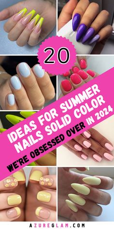 Get your nails ready for summer with the hottest trends of 2024! From vibrant neon shades and tropical designs to pastel hues and chic nail art, find the perfect summer nail ideas to make your manicure pop. Click to explore the best polishes and tools available on Amazon, read reviews, and shop your favorites. Shine bright this summer with stunning nails! 💖 #SummerNails #NailArt #2024Trends 🌸🛍️ Solid Color Summer Nails, Summer Nails 2024 Color Trends, Color Summer Nails, Solid Color Nails, Nails 2024, Summer Nail, Chic Nails