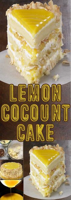 the lemon coconut cake is ready to be eaten