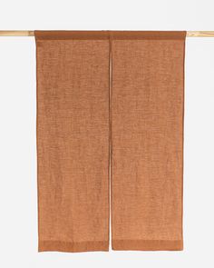 Linen noren curtains (1 pcs) in Cinnamon - MagicLinen Closet With Curtains, Closet Curtains, Noren Curtains, Linen Curtain Panels, Bedroom Curtains, Tiny Cottage, Cottage Ideas, Curtain Ties, Curtain Tie Backs