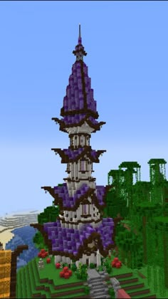 an image of a building made out of minecrafts and some other things in the background