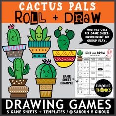 cactus plants roll and draw game for kids