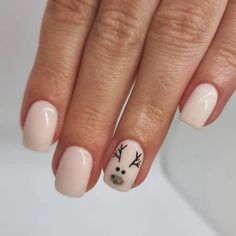 Uñas navideñas Reindeer Gel Nails, Christmas Nails Reindeer, Uñas Aesthetic, Nyc Nails, Manicure Inspiration, Classy Christmas, Christmas Nails Acrylic, Manicure Ideas