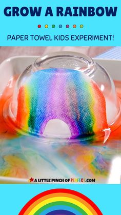 a rainbow paper towel with the words grow a rainbow on it and an image of a rainbow