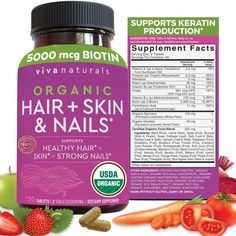 PRICES MAY VARY. ✔️GORGEOUS HAIR MADE EASY* - Looking for hair growth supplements for women to support normal healthy growth?* We’ve got you covered. Support keratin production with our biotin supplement for women, known to support healthy hair.* ✔️STRONG NAILS & GLOWING SKIN* - Nourish your nails and skin with our biotin vitamins for hair, skin, and nails.* With Biotin and B Vitamins, this blend is crafted to help maintain your skin's radiance and nail strength from within.* ✔️HAIR & SKIN-LOVIN Biotin Vitamins, Hair Skin Nails Vitamins, Hair And Nails Vitamins, Vitamins For Hair, Biotin Supplement, Nails Health, Nail Vitamins, Hair Supplements, Hair Skin And Nails