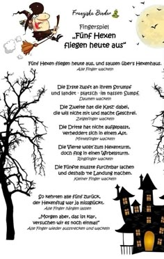 a poster with an image of a house and trees in front of the words'fun hexen '