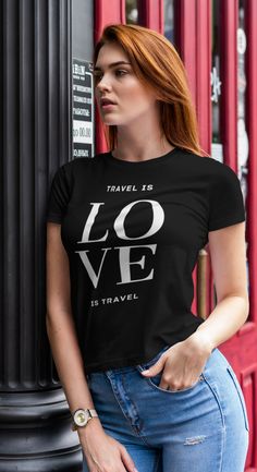 19.99$• Add some fun to your travel wardrobe with this funny "Travel is LOVE is Travel" travel design or give it as the perfect gift!Choose your size and color below then BUY IT NOW to place your order. #travel #travelgram #travelling #travelblogger #traveltheworld #travels #traveller #traveler #travelawesome #traveldiaries #adventure #adventuretime #adventures #styles #styleinspo #styleinspiration #styleoftheday #styleblogger #style #stylediaries #styled #styleguide #stylefashion Funny Travel, Awesome Designs, Women Humor, Plus Size T Shirts