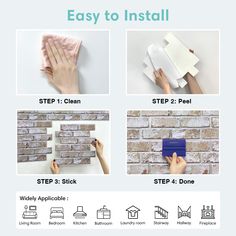 instructions on how to install brick wall panels with step by step instructions for the installation