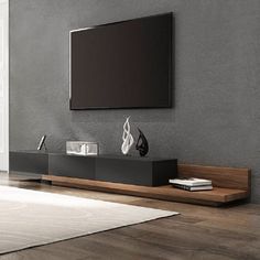 an entertainment center in a modern living room