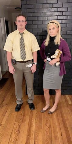 Couple costumes halloween Couples Work Costumes, The Office Couples Costumes, Office Couples Costumes, Come On Eileen Costume, Angela From The Office Costume, Costume Party Ideas Outfits Men, Funny Couples Costumes 2022, Angela And Dwight Costume, Easy Couples Costumes 2022