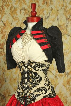 Size L Black Medaliion Cropped Steampunk by damselinthisdress, $69.00 Building my renaissance faire costume Basic Halloween Costumes, Damsel In This Dress, Female Pirate Costume, Steampunk Jacket, Steampunk Stuff, Steampunk Couture, Neo Victorian