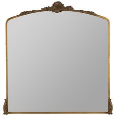 an ornate gold framed mirror on a white background