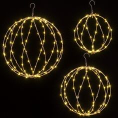 PRICES MAY VARY. LED BALL CHRISTMAS LIGHTS: This iron ball light has a novel design, which is composed of foldable metal frame and LED fairy lights wrapped separately on the structure; Light up your house and garden at night, create a strong holiday atmosphere 3 PACK LED GLOBE BALL LIGHT: 12IN+16IN+20IN Premium LED light ball with fold-flat metal frame and LED mini lights individually wrapped to metal frame for a uniform appearance that looks great even up close! Each light ball can be hung sepa Lighting For Outdoor Party, Outdoor Lights Backyard, Bulb Lights Outdoor, Solar Chandelier Outdoor, Backyard Party Lighting, Outdoor Patio Lighting, Metal Yard Decor, Solar Chandelier, Alter Decor