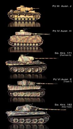 the different types of tanks are shown in this graphic style, with their names on each side