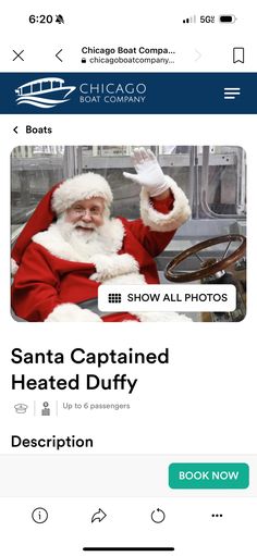 the santa clause is holding his hand up in front of him and pointing at something