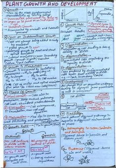 a whiteboard with writing on it that says plant growth and development