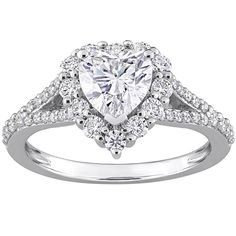 a heart shaped diamond engagement ring