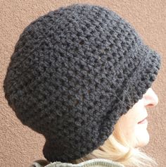 Women Fashion / Black Crochet Hat / Women Winter by hatsbyanne1942 Brimmed Beanie One Size, Handmade Slouchy Cap Hat, Handmade Slouchy Cap, Handmade Gray Hat One Size, Handmade Gray Hats One Size, Gray Yarn Cap, Black Crochet Hat, Black Winter Hat, Fashion Professional