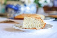 a piece of white cake on a plate