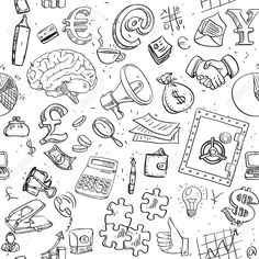 black and white hand drawn doodles on the theme of education stock photo, images and royalty