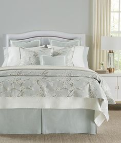 Old Country Linen Waterfall Boudoir Pillow by Legacy Home | Fig Linens Linen Bedskirt, Bedroom Comforter Sets, White Coverlet, Super King Duvet Covers, Cal King Bedding, Bed Scarf, Decorative Lumbar Pillows, Full Duvet Cover, Bed Skirt