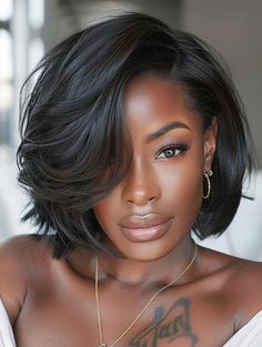 Chic Bob Hairstyles for Black Women: Choppy, Curly, Layered, and More Chic Bob Hairstyles, Bob Hairstyles For Black Women, Balayage Long Hair, Chic Bob, Trendy Bob Hairstyles, Layered Style