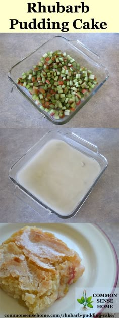 there are three different types of puddings on this plate and in the same pan