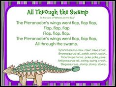 an all through the swamp poster with words and pictures