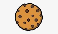 a cookie with chocolate chips on it is shown in this cartoon style illustration, which appears to be part of a computer program