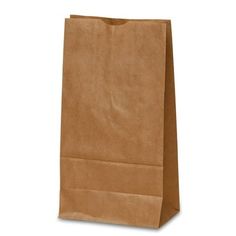 a brown paper bag on a white background