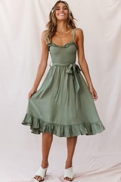 Salsa Dress, Selfie Leslie, Breezy Dress, Mode Inspo, Looks Vintage, Modest Dresses, Simple Dresses, Pretty Dresses, Green Dress