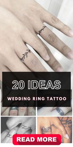 wedding rings and tattoos with the words 20 ideas