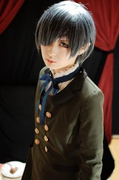 Gray Anime, Ciel Cosplay, Photo Ciel, Ciel Phantomhive Cosplay, Gray Wig, Anime Party, Touka Kirishima