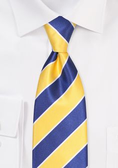 Necktie Product Details:
Handmade from woven microfiber
· Standard length of 58" (XL length also available - see product link below)
· Classic width of 3.1"
· Elegant regimental stripes in golden yellow, white, and classic navy
· Also available as matching pocket squares, skinny ties, and pocket squares
· Best with navy suits
· Best shirt colors are white, light blue, ivory
· Shipping weight: 2.0oz Regimental Stripe, Navy Suits, Kids Ties, Designer Ties, Navy Suit, Yellow Stripes, Blue Ivory