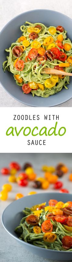 this zoodles with avocado sauce is the perfect side dish for any meal